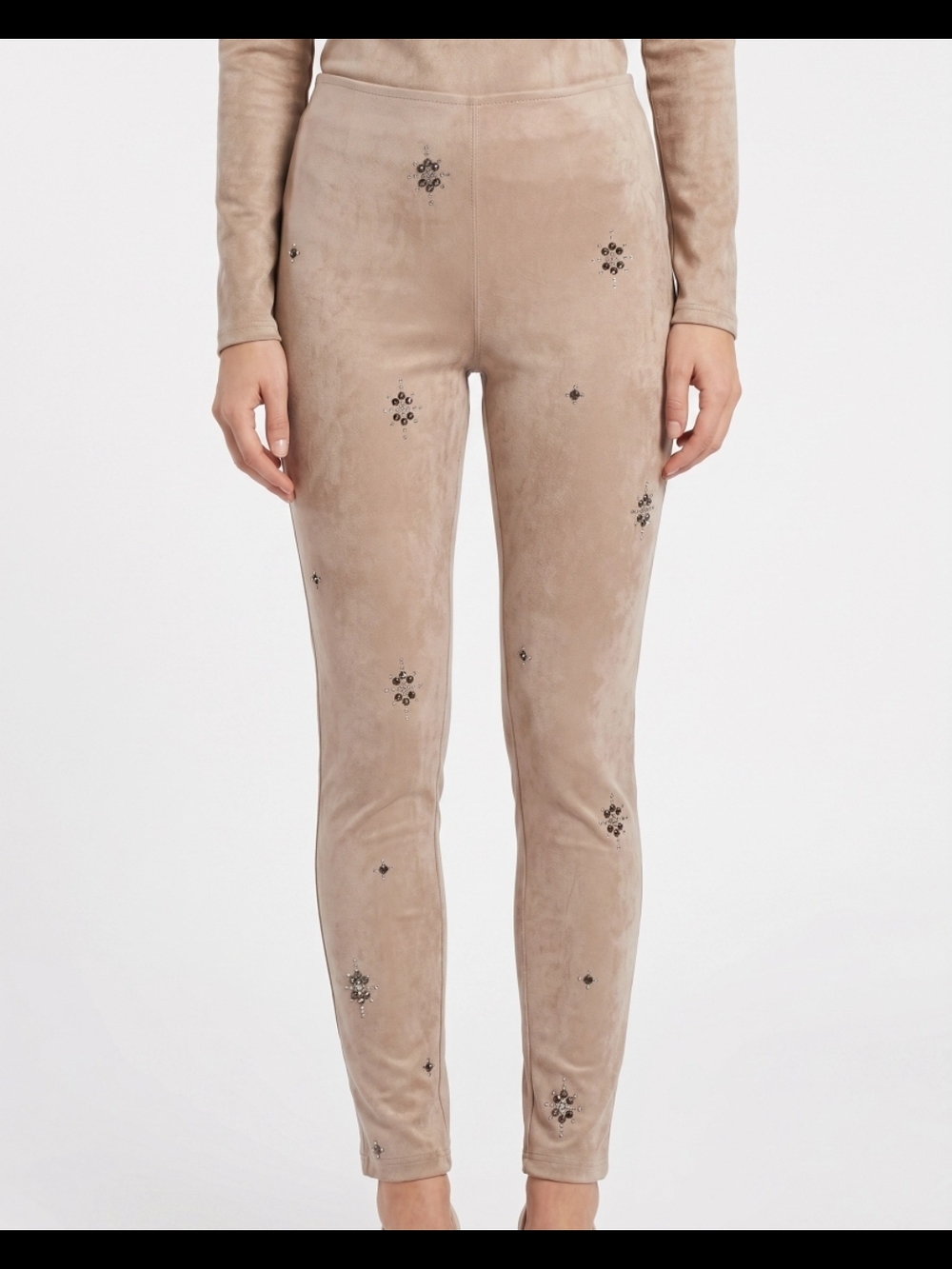 FREE PEOPLE SUEDE-LOOK BEADED LEGGINGS SZ 4